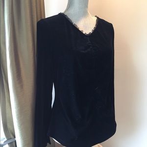 Black velour type top